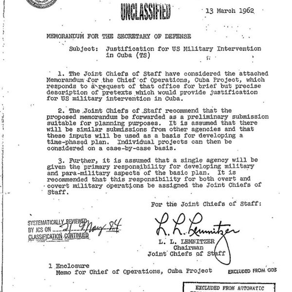 Operation Northwoods — A Plan To False Flag The Public To Consent To War