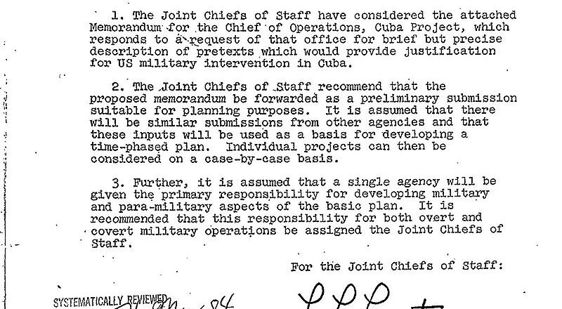 Operation Northwoods — A Plan To False Flag The Public To Consent To War